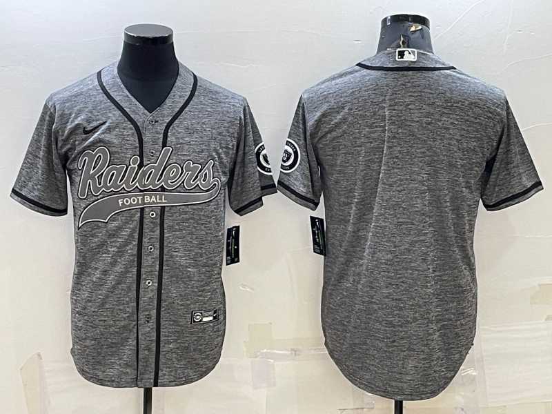 Men%27s Las Vegas Raiders Blank Grey With Patch Cool Base Stitched Baseball Jersey->los angeles chargers->NFL Jersey